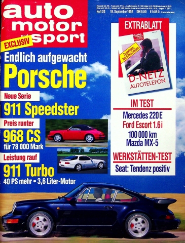 Deckblatt Auto Motor und Sport (20/1992)